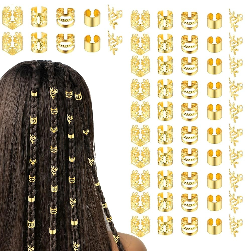 80 Pcs Hair Cuffs, Hair Jewelry for Braids, Hair Beads,Dreadlock Accessories Hair Accessories Hai... | Amazon (CA)