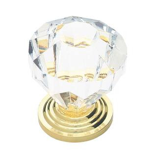 Liberty 1-1/4 in. (32 mm) Polished Brass with Clear Faceted Acrylic Cabinet Knob P30122-CL-C - Th... | The Home Depot