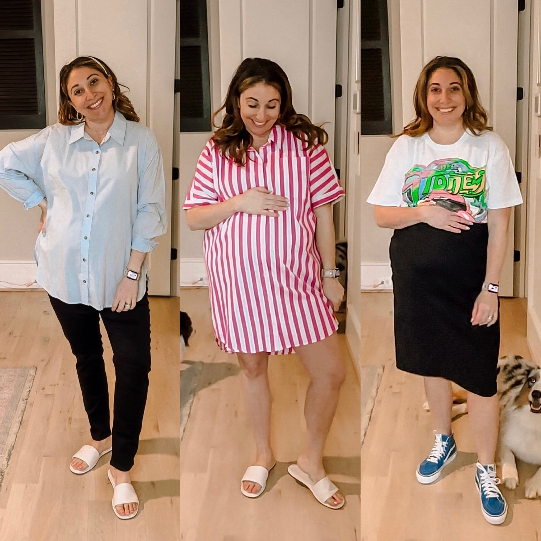 Target Haul - sizing from left to right 
Shirt XL / maternity jeans 14 / shirt dress XL (sized up for bump, stay tts) / graphic XXL / midi dress XL / slides tts / vans tts 

#LTKsalealert #LTKstyletip #LTKbump