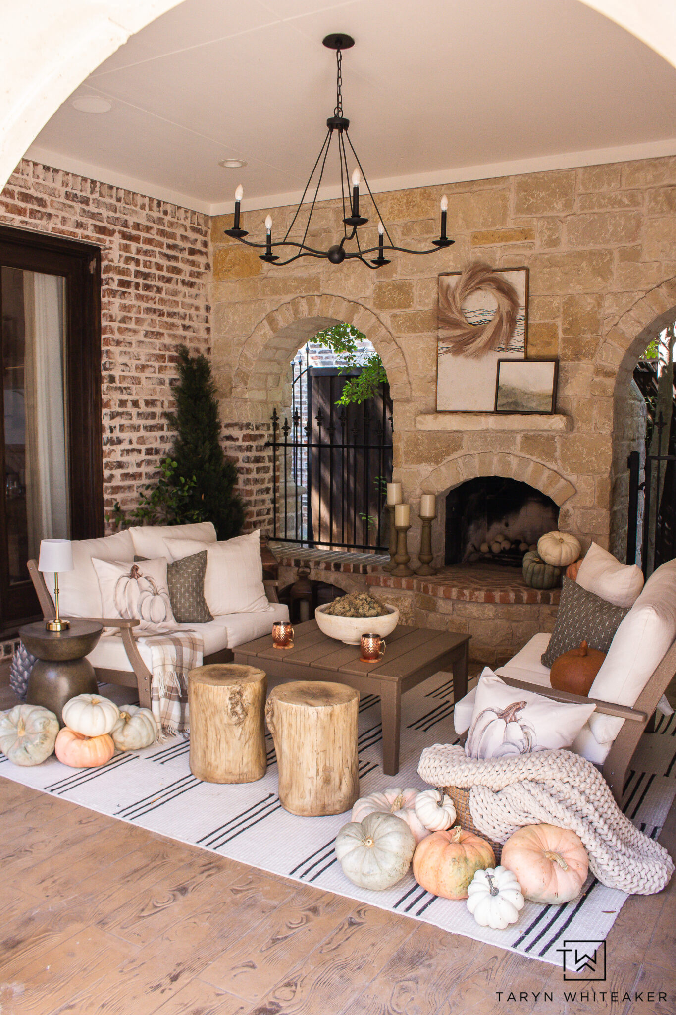 The easiest way to transition your outdoor space for fall 🤎 A few cozy layers and warm neutral accents make such a difference.

#LTKSeasonal #LTKHome