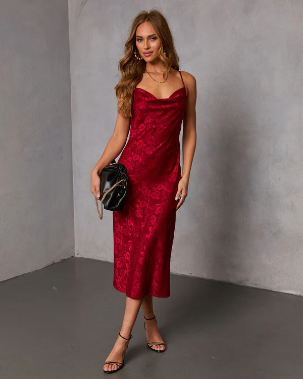 Cool Bloom Floral Jacquard Midi Dress | VICI