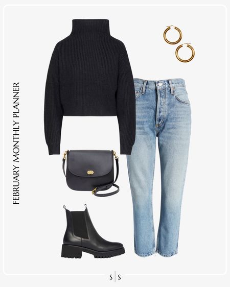 Monthly outfit planner: FEBRUARY: Winter looks | straight crop jean, turtleneck sweater, lug boot, saddle crossbody bag

See the entire calendar on thesarahstories.com ✨ 


#LTKstyletip