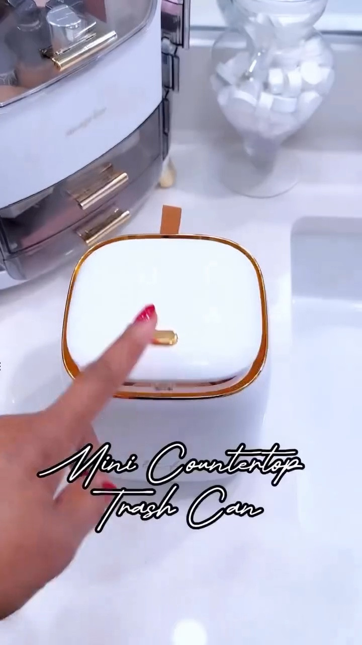 This mini trash bin is one of my favorites bathroom counter/makeup vanity accessories! I toss my used cotton balls or eye makeup up  in here! 

Where simplicity meets serenity — the bathroom becomes a quiet escape.”✨

bathroom aesthetic, modern bathroom design, minimalist bathroom decor, serene bathroom ideas, home interior inspiration

Hashtags:
#BathroomAesthetic #BathroomDesign #HomeInspo #ModernBathroom #MinimalistDecor #BathroomGoals #InteriorDesign #HomeStyle #BathroomVibes #SereneSpaces

#LTKHome #LTKSaleAlert #LTKBeauty