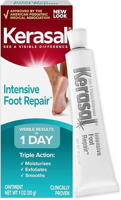 Kerasal Intensive Foot Repair, Skin Healing Ointment for Cracked Heels and Dry Feet, 1 Oz | Amazon (US)
