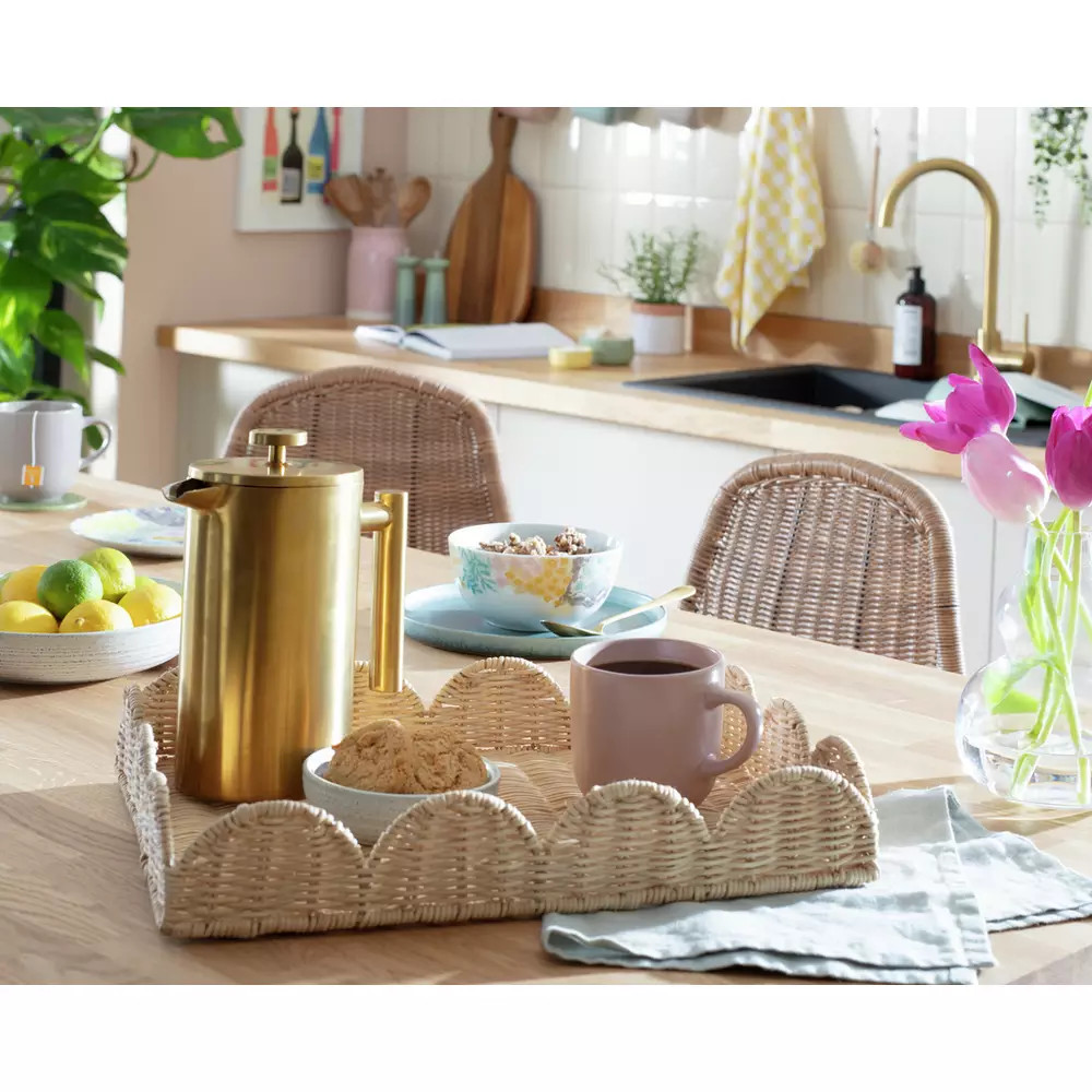 Buy Habitat Scallop Woven Tray - Natural | Trays | Habitat | Habitat UK