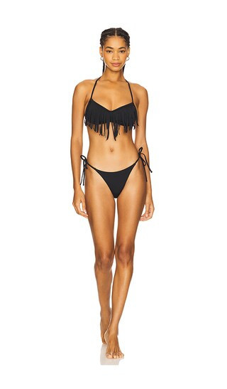 NIIHAI Fringe Bikini Set in Black. - size M | Revolve Clothing (Global)