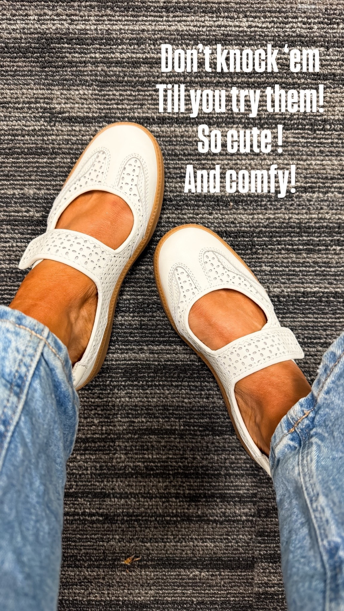 Don’t knock ‘em
Till you try them!
So cute !
And comfy!

Go with your smaller size! I’m a 6.5/7 and got them in a 6.5. They fit great and they’re so comfy! 