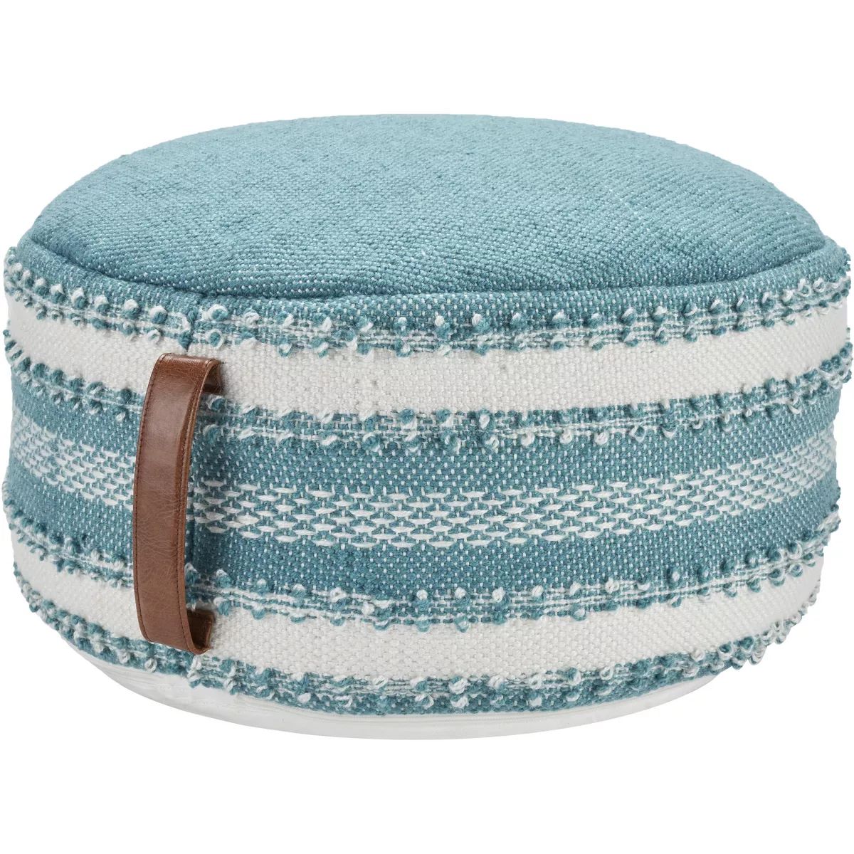 Mina Victory Woven Stripes Outdoor Pouf with Handle | Target