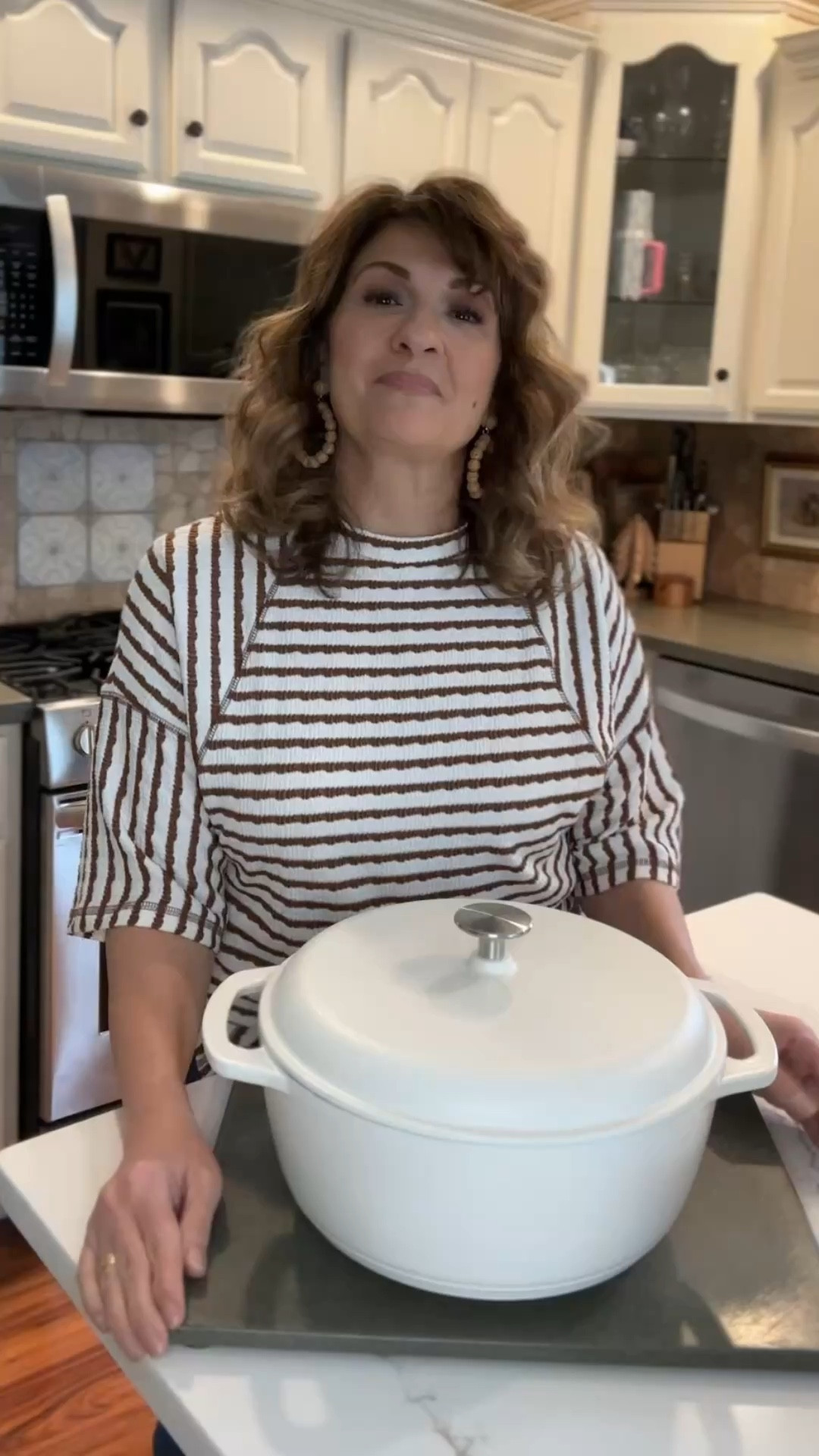 One of the workhouses of my kitchen! The Amazon Basics Dutch oven. It’s beautiful! It’s enamel coated and cast iron so it cooks everything evenly. 
#Amazonbasics

#LTKfoodie #LTKHome