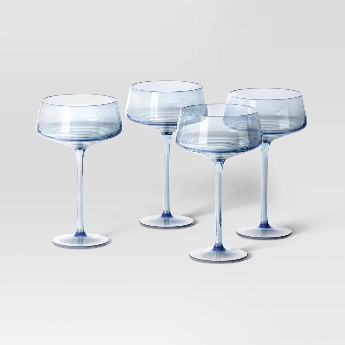 11.84oz 4pk Coupe Cocktail Glass Set Blue - Threshold™: Luxury & Glam Drinkware, Hand Wash, Col... | Target