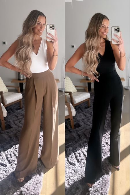 Got some new @spanx pieces in the mail this weekend! Both of these trousers are STUNNING on the body & a staple in your wardrobe! I’m wearing them both in small, tall length to pair with heels! Wearing a small in the bodysuit tank as well! Don’t forget to use COURTXSPANX for 10% off plus free shipping & returns! 

#LTKworkwear #LTKunder100 #LTKstyletip