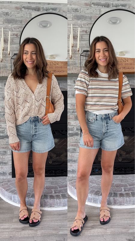 summer knits from @autumncashmere and my newest favorite summer shorts. 😍 Everything fits true to size too!

#summeroutfitideas #summershorts #denimshorts #momoutfit #momoutfitinspo #pinterestfashion #summerknits #over30style 

#LTKStyleTip