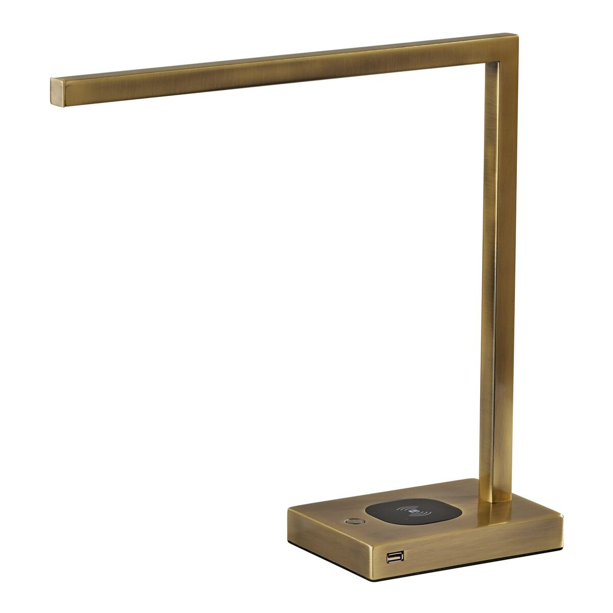 Seward Metal LED Desk Lamp With USB And Charging Pad in Antiquebrass by World Market | World Market