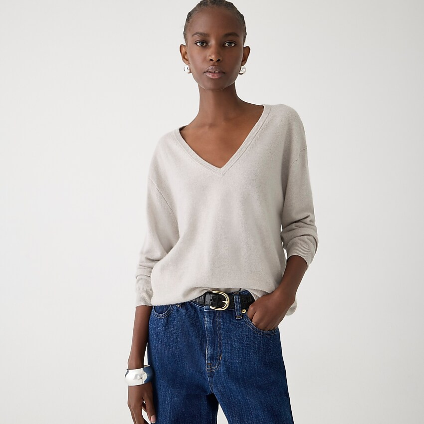 Cashmere relaxed V-neck sweater | J. Crew US