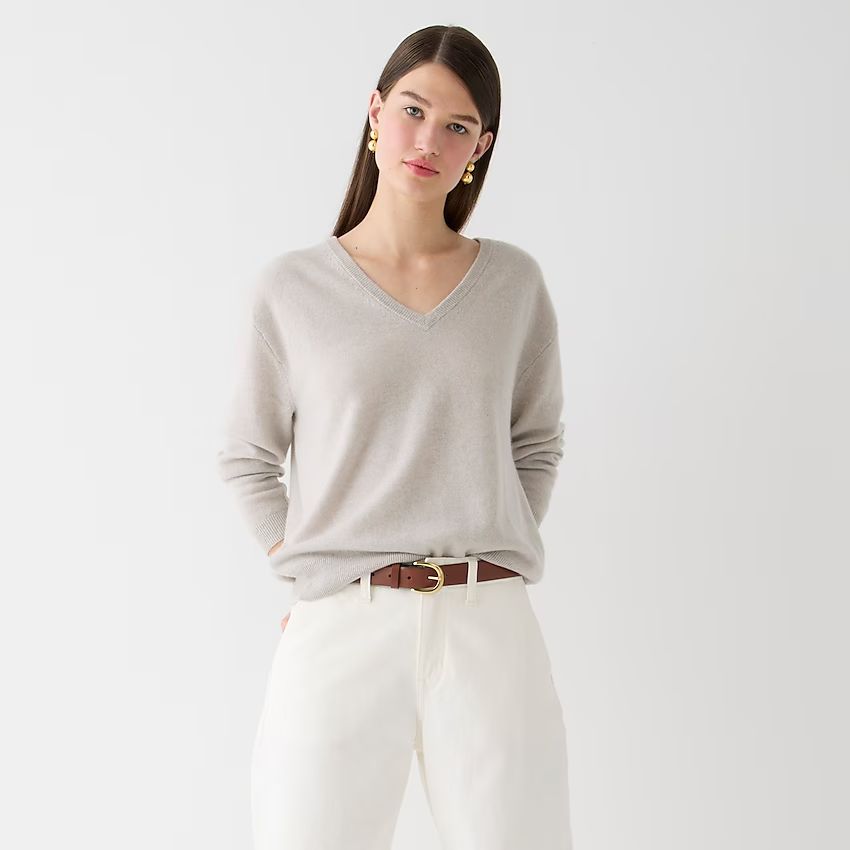 Cashmere relaxed V-neck sweater | J.Crew US