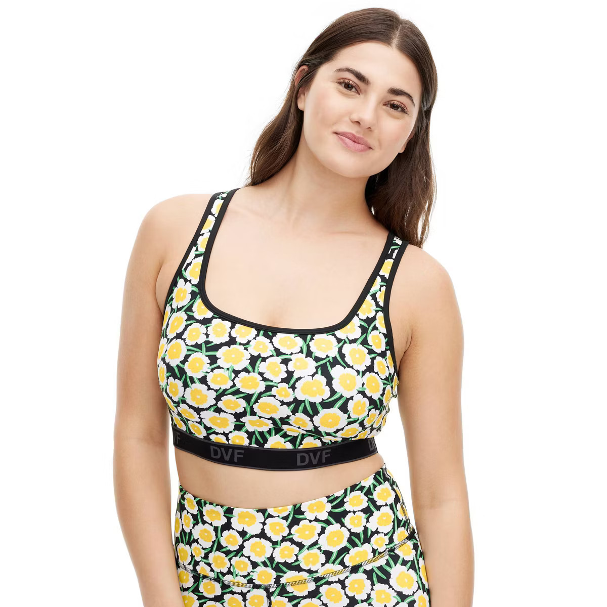 Women's Racerback Yellow Poppy Sports Bra - DVF for Target | Target