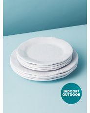 8pc Indoor Outdoor Melamine Beaded Salad And Dinner Plate Set | HomeGoods