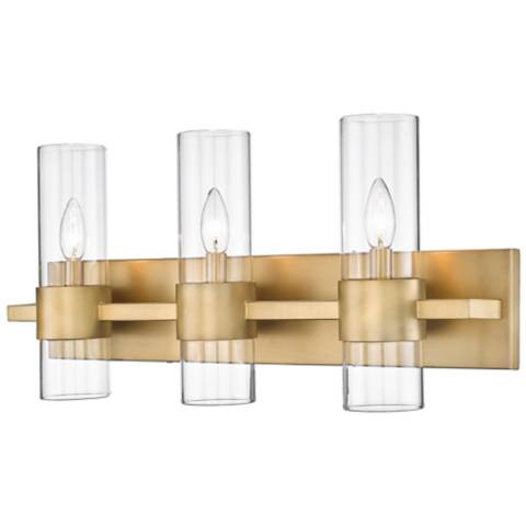 Lawson 25" Wide Rubbed Brass 3-Light Vanity Bath Light - #652R3 | Lamps Plus | Lamps Plus