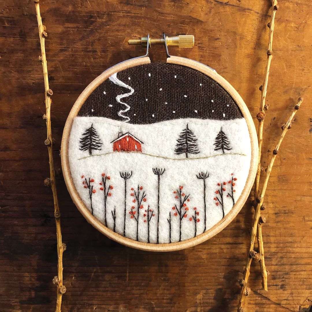 Winter Landscape Embroidery Kit | Etsy (US)