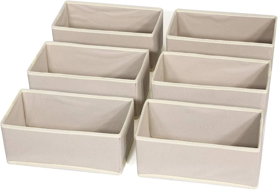DIOMMELL 6 Pack Foldable Cloth Storage Box Closet Dresser Drawer Organizer Fabric Baskets Bins Co... | Amazon (US)