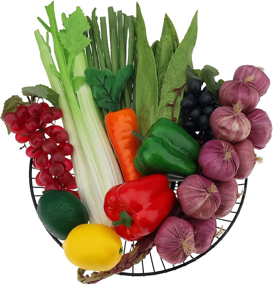 11 Pcs Fake Vegetables,Realistic Plastic Fake Fruit and Vegetable Decoration,Artificial Vegetable... | Amazon (US)
