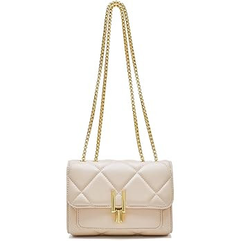 Duomier Small Quilted Purse Crossbody Bag for Womens Gold With Chain Strap Fashion Female Teen Gi... | Amazon (US)