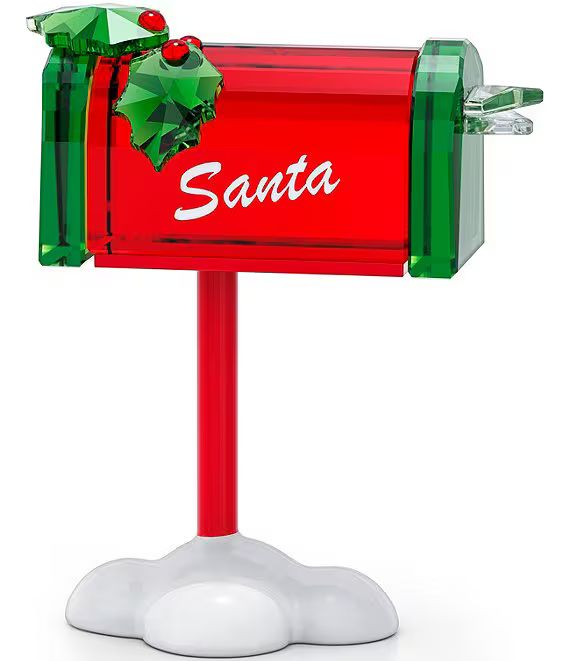 Crystal Holiday Cheers Santa Mailbox Figurine | Dillard's