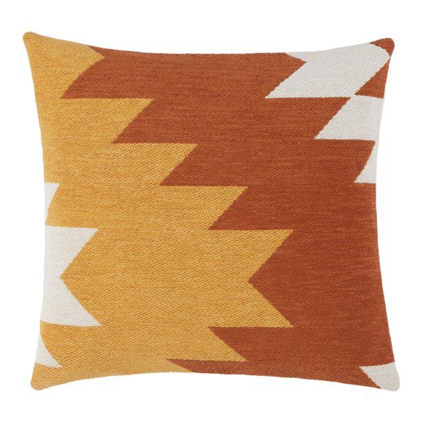 Wanda June Home Aztec Cotton Chenille Pillow by Miranda Lambert, Rust/Gold, 20"x20" - Walmart.com | Walmart (US)