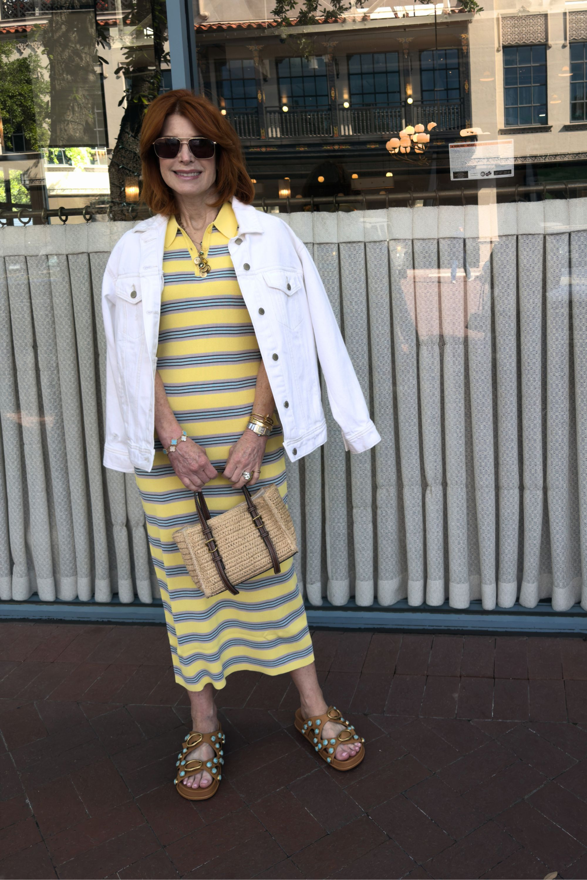 From the flattering striped dress to these beautiful sandals and an easy under $100 purse, this is one of those outfits that just works. Simple, timeless, and perfect for spring days when you want to feel effortlessly pulled together. 

 #LTKootd #LTKSeasonal #LTKOver40