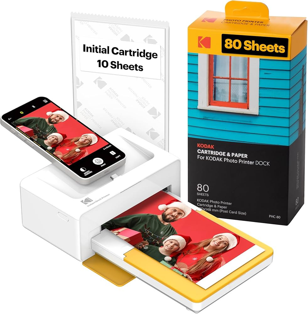 KODAK Dock Plus 4PASS Instant Photo Printer (4x6 inches) + 90 Sheets Bundle (10 Initial Sheets + ... | Amazon (US)