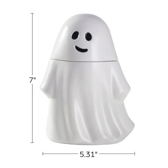 Way to Celebrate Halloween Earthenware Ghost Treat Jar, Food Storage | Walmart (US)