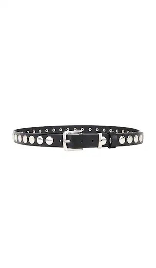 Mina Leather Belt in Black & Silver | Revolve Clothing (Global)