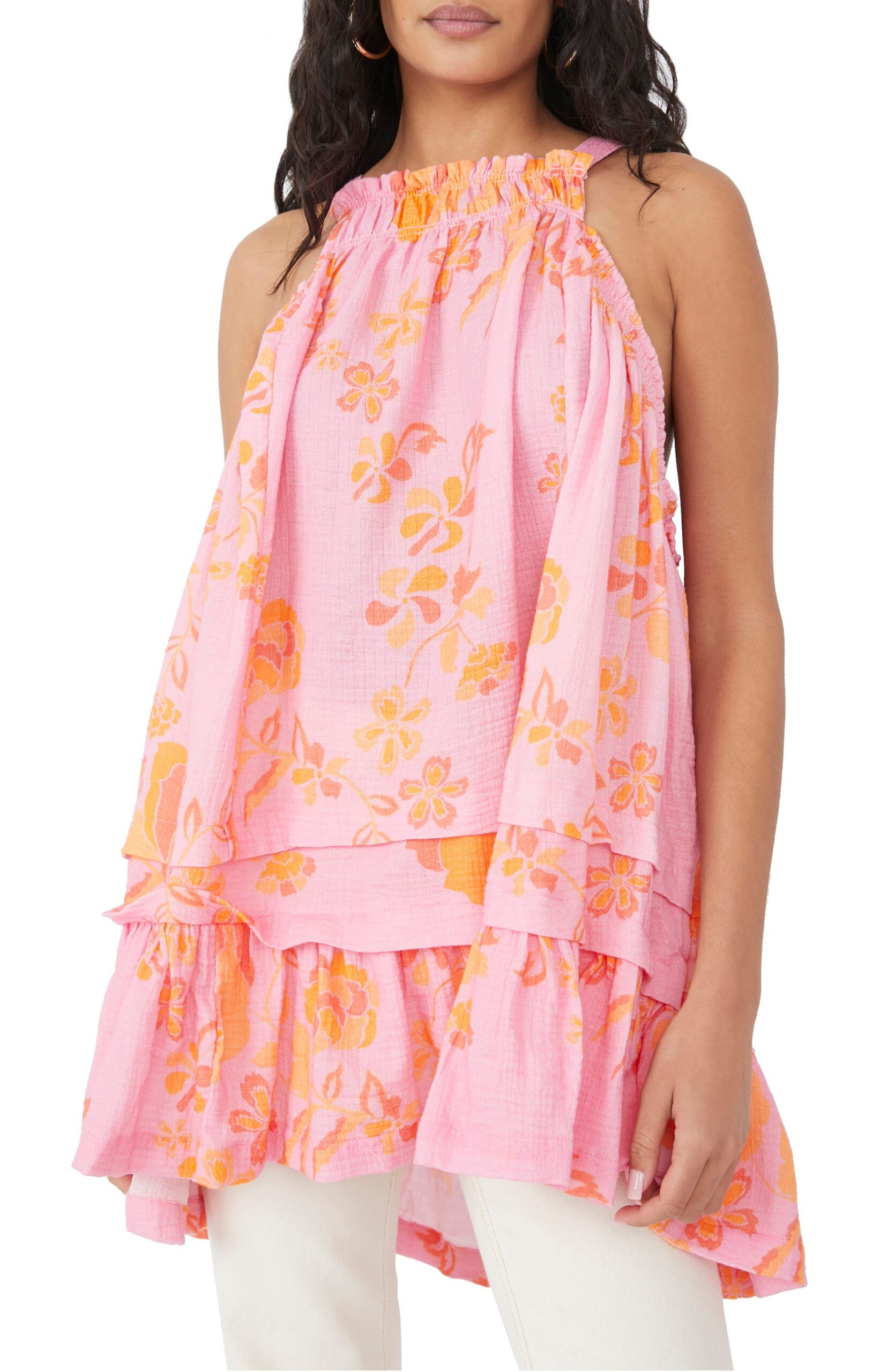 Fleur Print Tunic Top In Petal Combo - Walmart.com | Walmart (US)