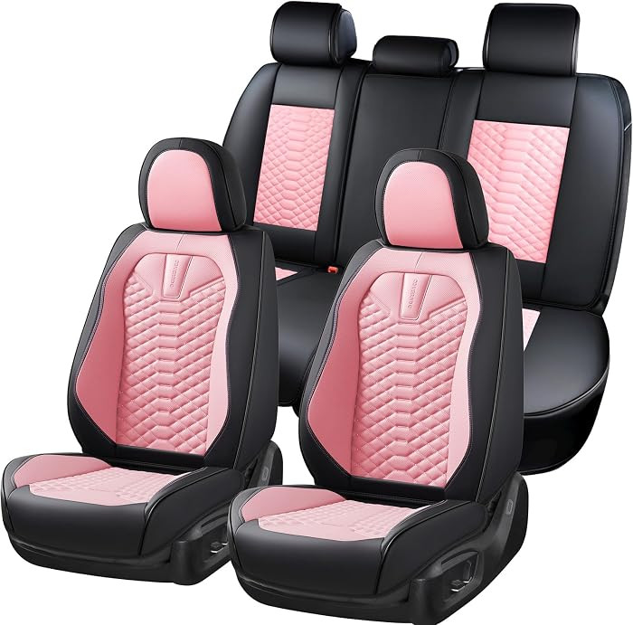 Coverado Seat Covers Full Set, Waterproof Nappa Leather Seat Covers for Cars, 5 Seats Universal C... | Amazon (US)