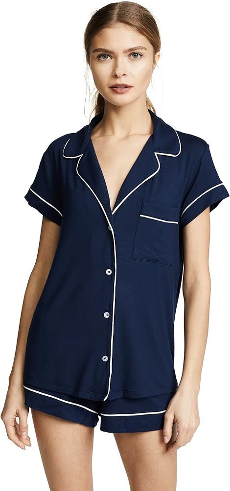Eberjey Gisele Classic Women's Pajama Set | Short Sleeve Button Down Shirt w Front Pocket, Shorts... | Amazon (US)
