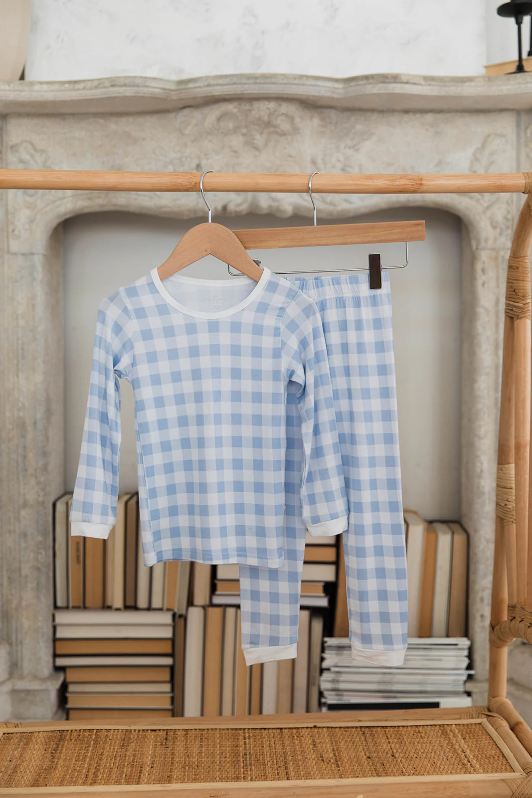 Adorable Toddler Two-Piece Loungewear Set – Blue Gingham Print | Ollie's Day