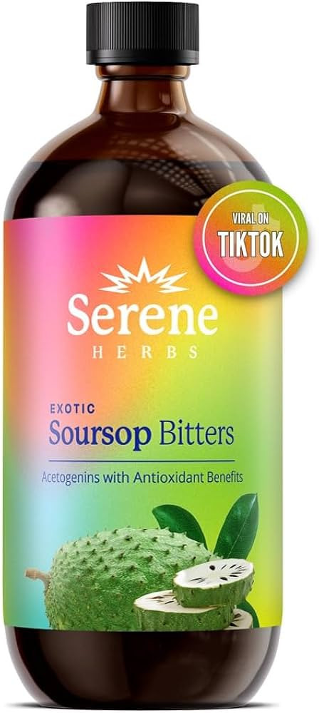 Soursop Bitters Liquid with Soursop Leaves for Gut Health & Immune Boost by Serene Herbs, Organic... | Amazon (US)