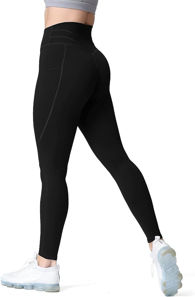 Aoxjox Trinity High Waisted Yoga Pants with Pockets for Women Tummy Control Cross-Waist Crossover... | Amazon (US)