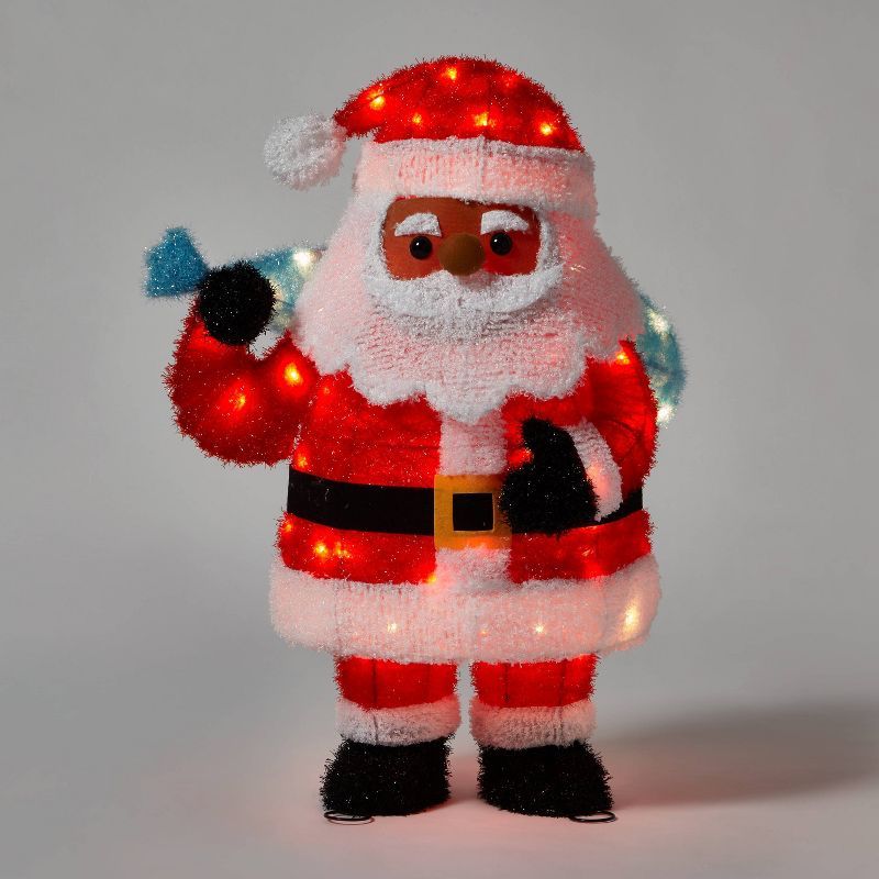 32" Tinsel Santa Novelty Sculpture Light with 4 Interchangeable Faces - Wondershop™ | Target