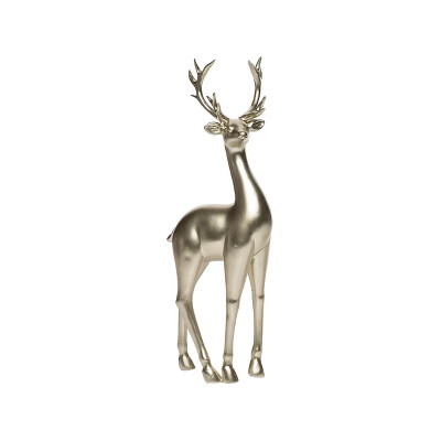 Transpac Resin 13 in. Gold Christmas Standing Reindeer Decor | Target