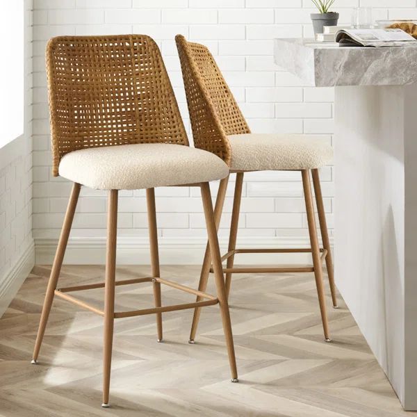 Aliette Upholstered 27'' Counter Stool (Set of 2) | Wayfair North America