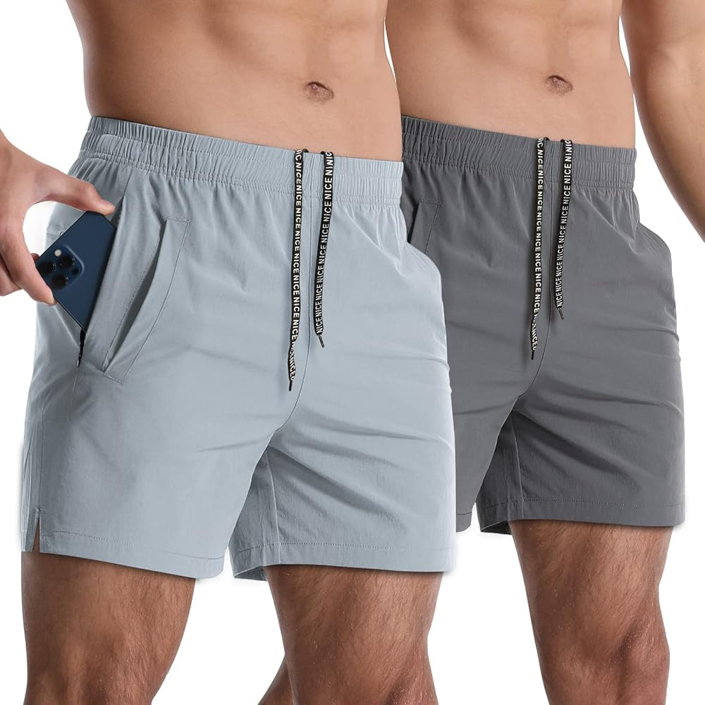 2 Pack Mens Athletic Shorts 5 Inch Quick Dry Gym Workout Shorts Men Lightweight Sports Running Sh... | Amazon (US)