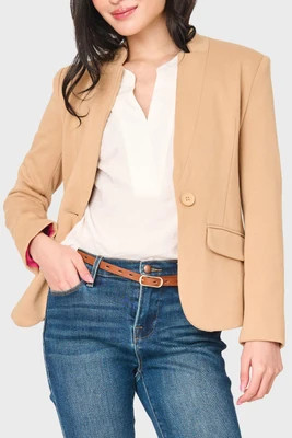 Notch Collar Blazer in Cappuccino | Gibsonlook