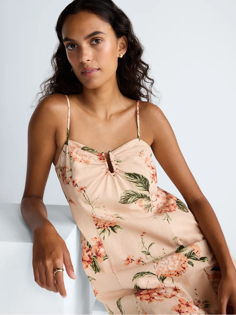 Scoop Women's and Women's Plus Sleeveless U-Ring Midi Dress, Sizes 0-18 | Walmart (US)
