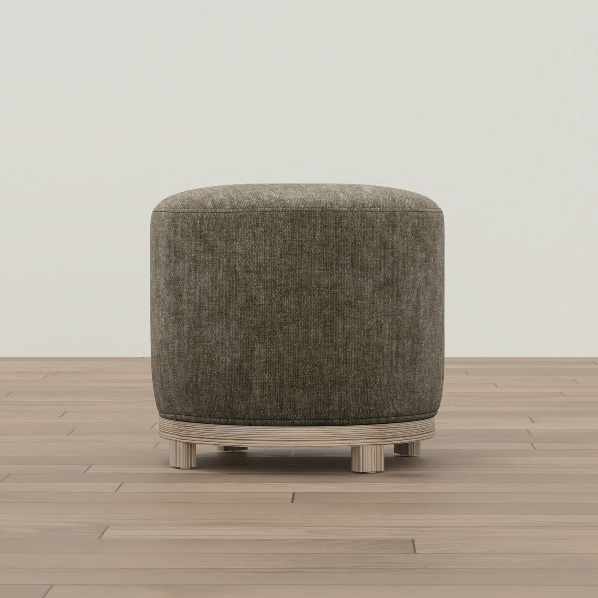 Mid-Century Modern Swivel Ottoman with Wood Base | Wayfair North America