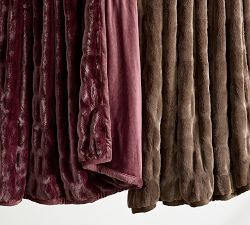 Faux Fur Ruched Throw | Pottery Barn (US)