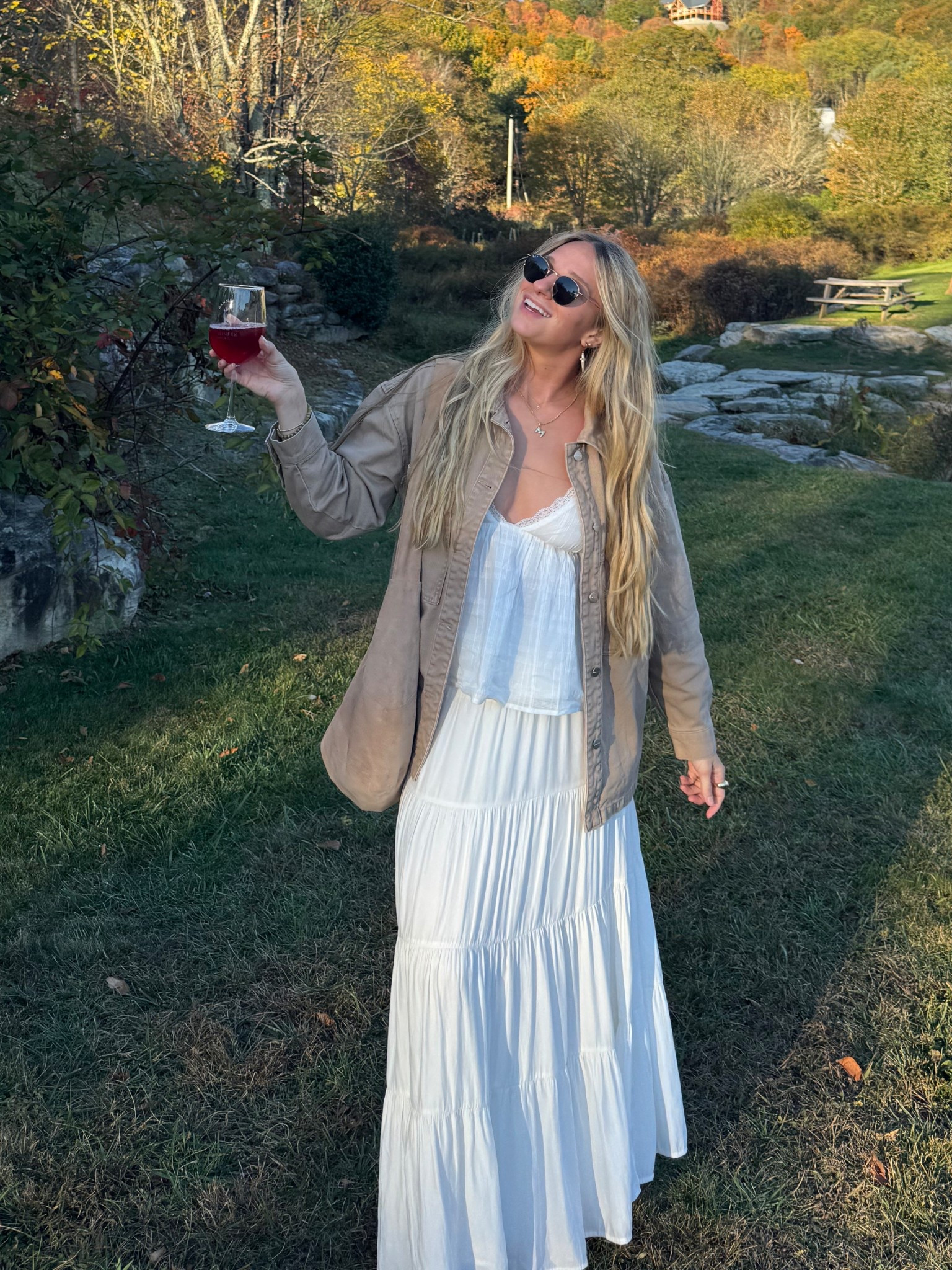 Winery outfit 🍷✨ 
Cami top: Peppermayo 
Skirt & jacket: city beach Australia 
Boots: amazon (order a size down!)

#LTKSeasonal #LTKStyleTip #LTKBeauty