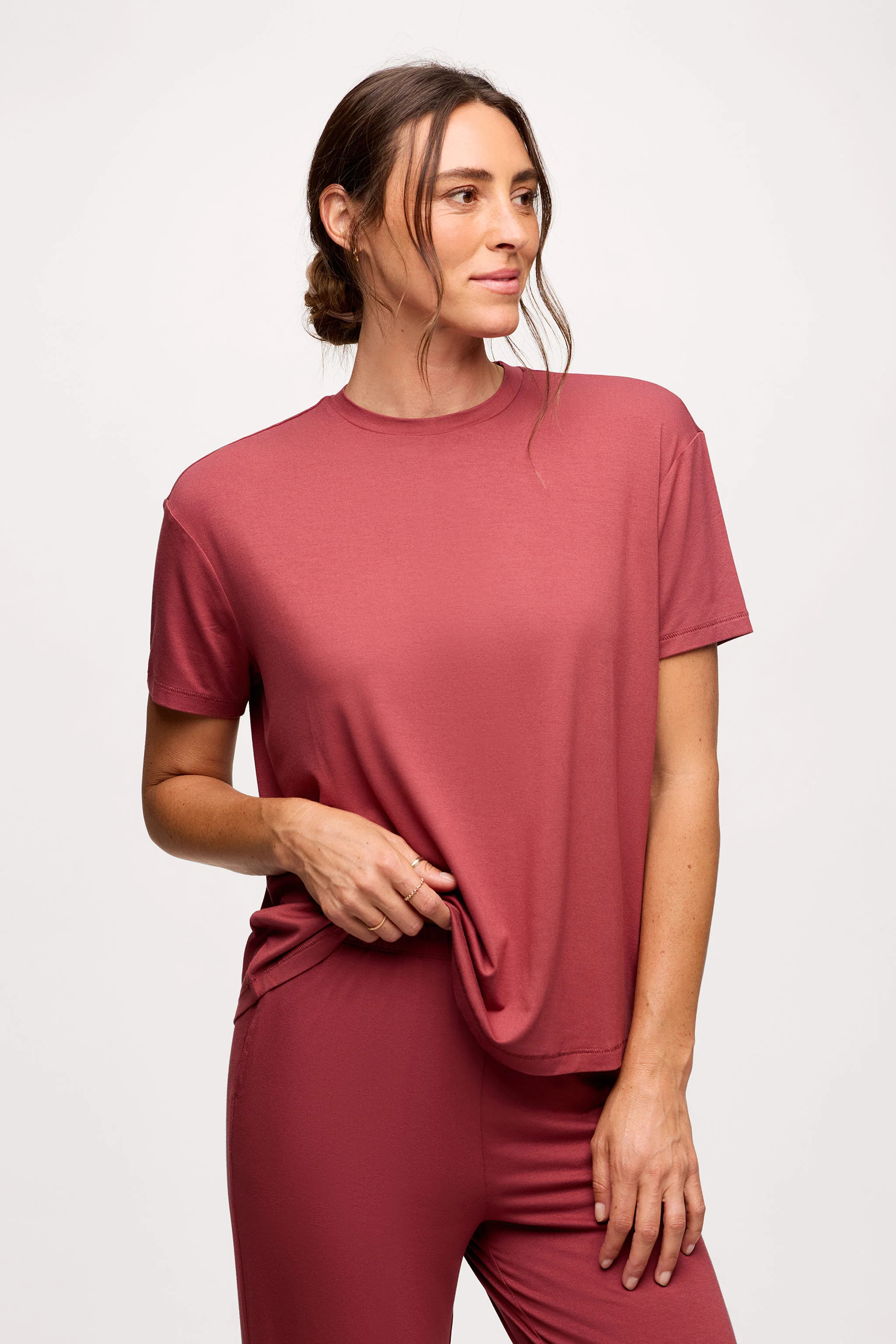 Boyfriend Pajama Tee | Mauve | nuuds