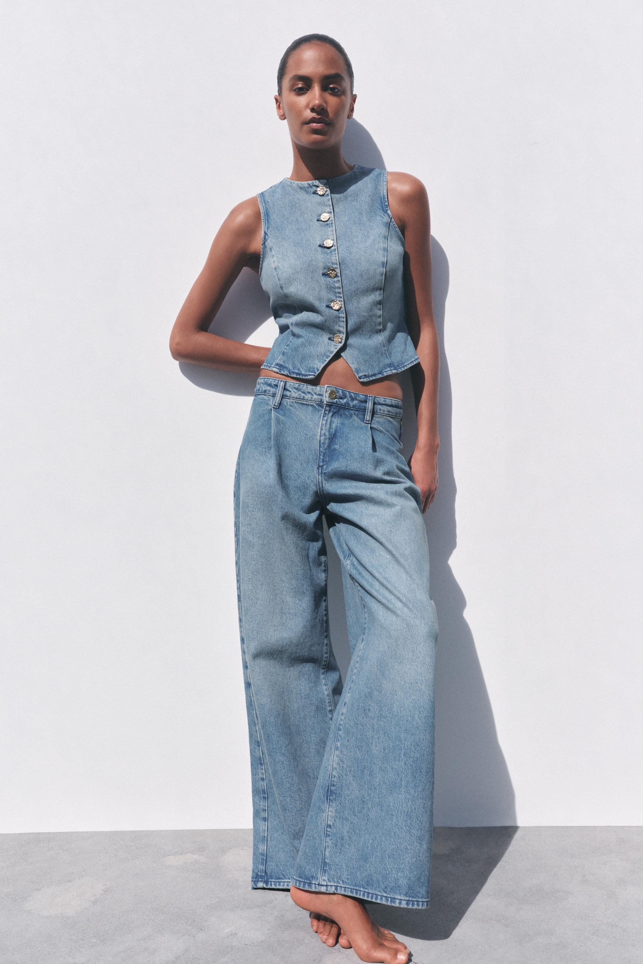 Z1975 WIDE-LEG HIGH-RISE JEANS WITH DARTS | Zara UK