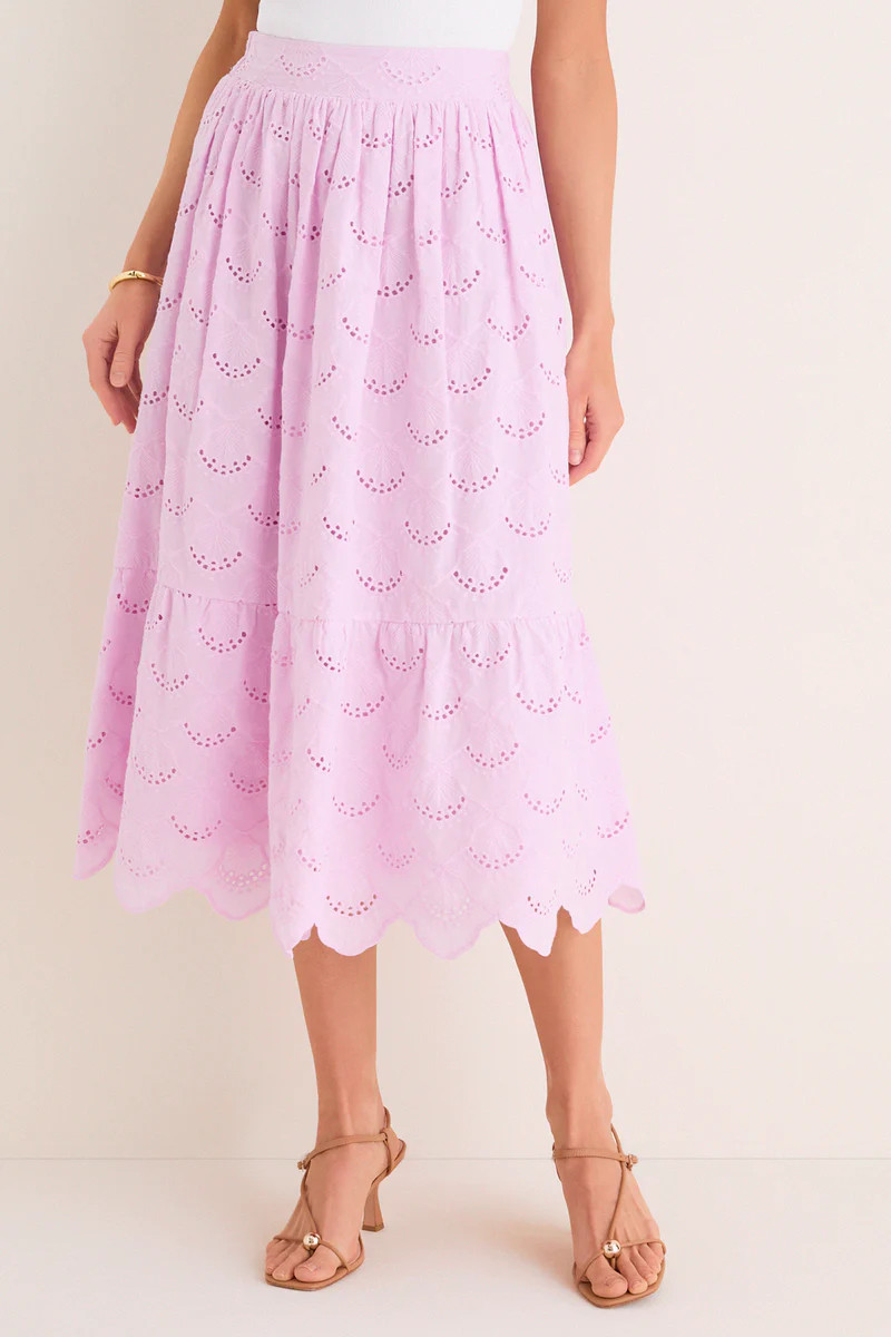 Lilac Eyelet Carter Midi Skirt | Tuckernuck (US)